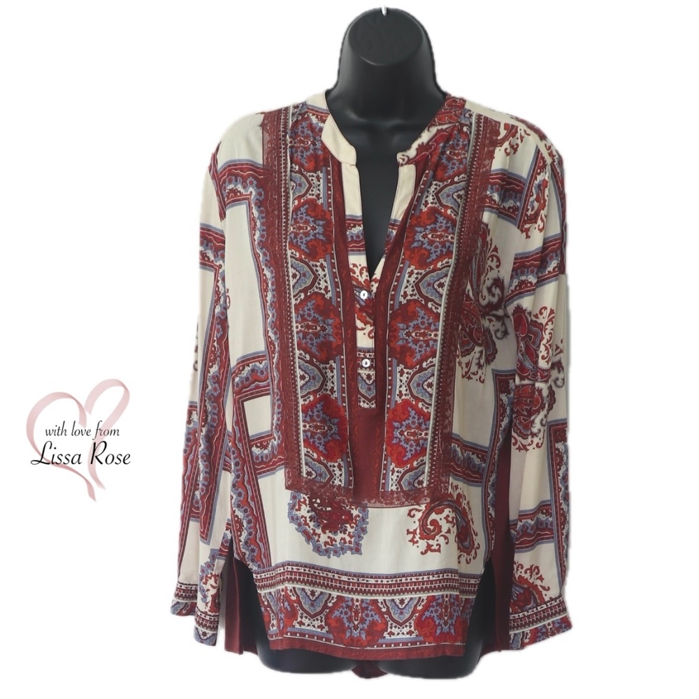 Patterned Mixed Media Top (Tiny For Anthropologie) - image 1